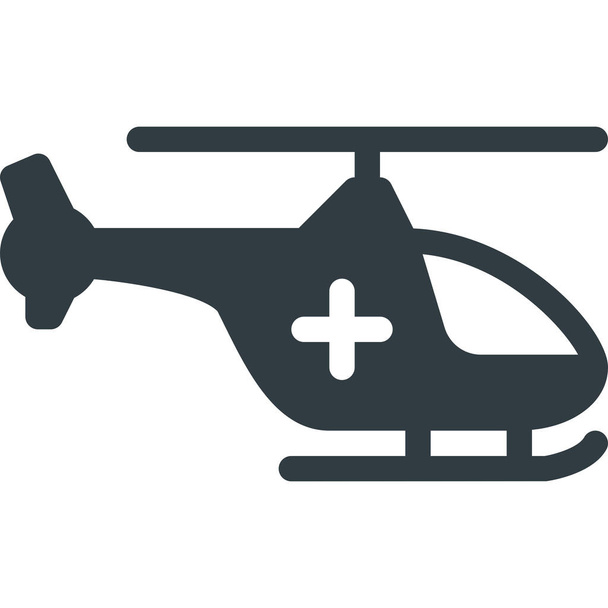 иконка быстрого вертолета в твердом стиле - Вектор,изображение