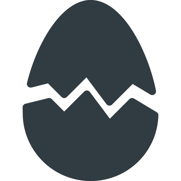 rozbité rozdrcené vejce ikona v pevném stylu - Vektor, obrázek