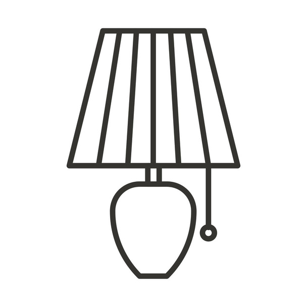 Glühbirne Schreibtischlampe elektrisches Symbol im Outline-Stil - Vektor, Bild