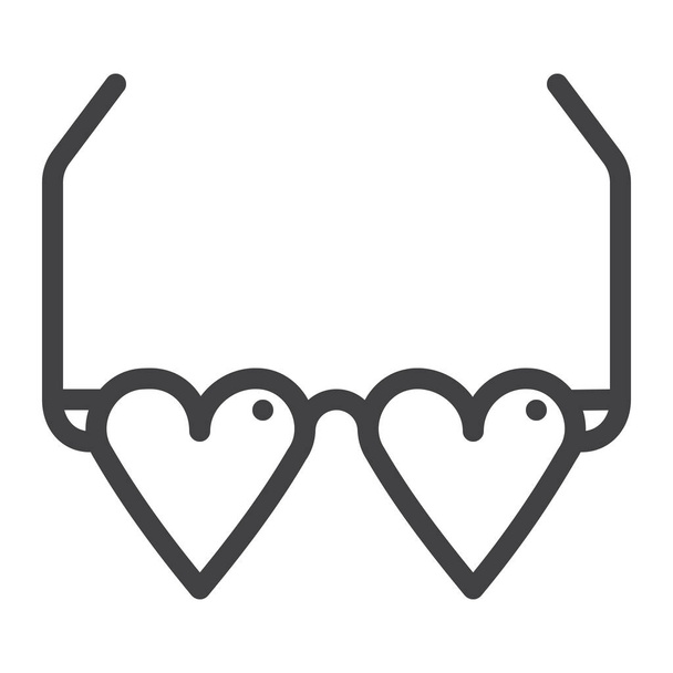 glasses heart party icon - Vector, Imagen