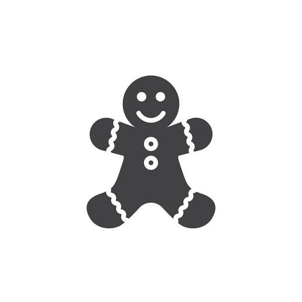 cookie gingerbread man icon in Solid style - Vektor, obrázek