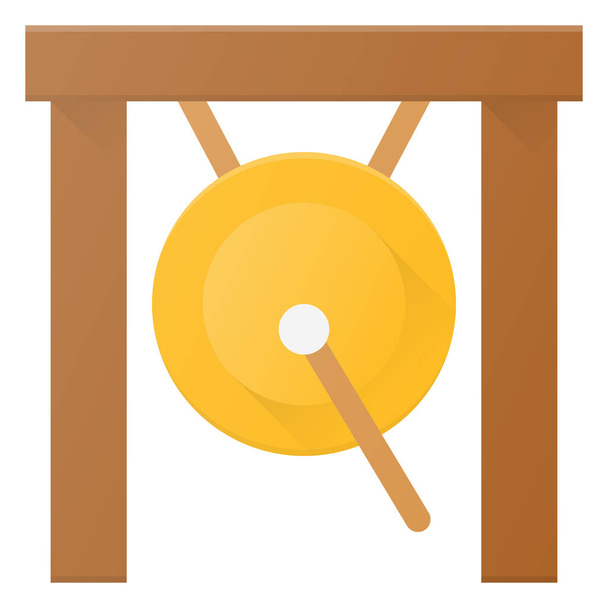 gong instrument music icon in Flat style - Vector, Image
