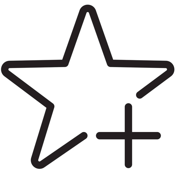 hvězda přidat oblíbenou ikonu ve stylu osnovy - Vektor, obrázek