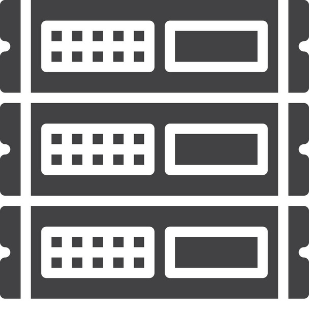 computer rack servers icoon in Solid stijl - Vector, afbeelding
