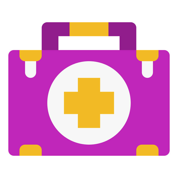 icono de emergencia caja de ayuda en estilo plano - Vector, imagen