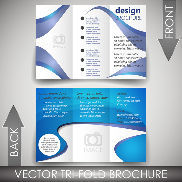 Tri-fold business store brochure template - Vector, Image