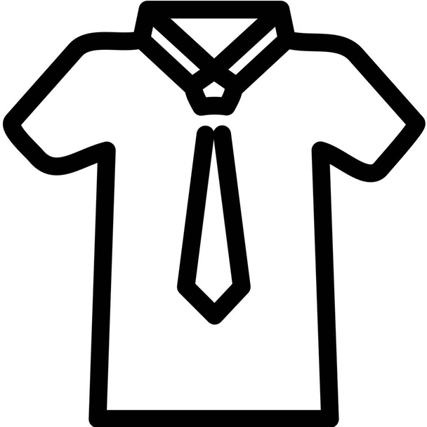 t-shirt kravat iş simgesi ana hatlar biçiminde - Vektör, Görsel