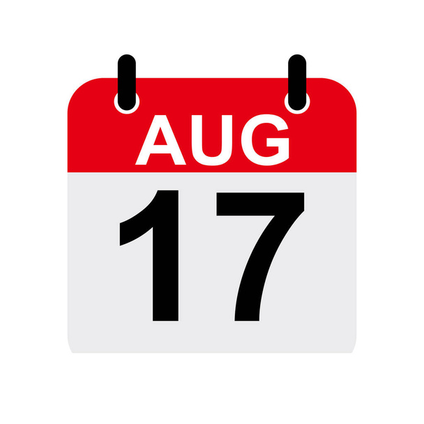 August 17 calendar Icon Vector.Date,day and month - Vector, Image