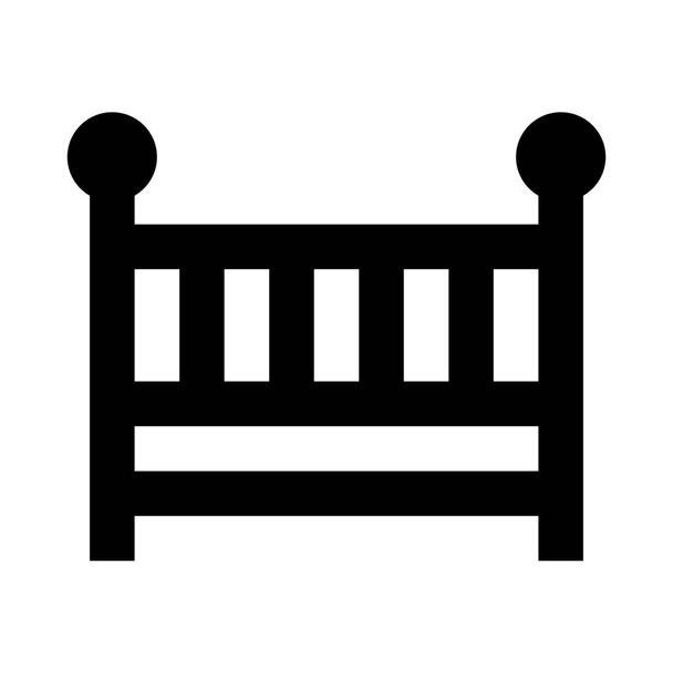 иконка детской кроватки в стиле Абрис - Вектор,изображение
