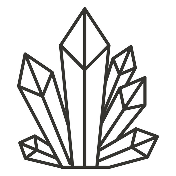 кристаллы бриллианты иконка украшения в стиле наброска - Вектор,изображение