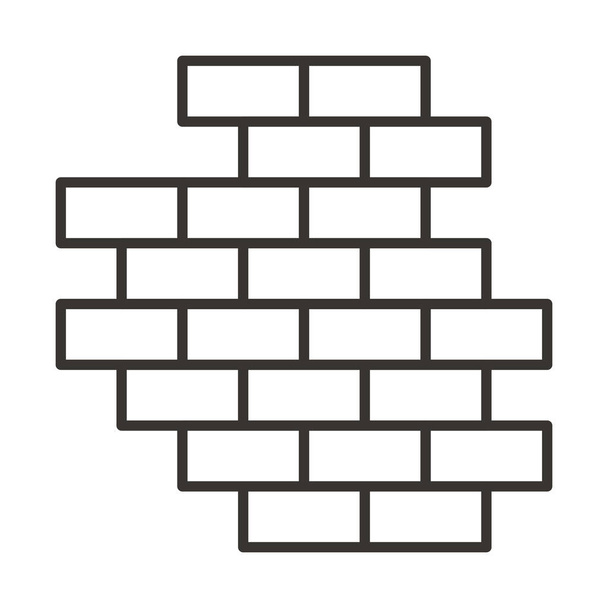 ladrillo ladrillos icono de la pared en el estilo de contorno - Vector, imagen
