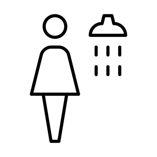 シャワーサインの象徴的なアイコン概要スタイル - ベクター画像