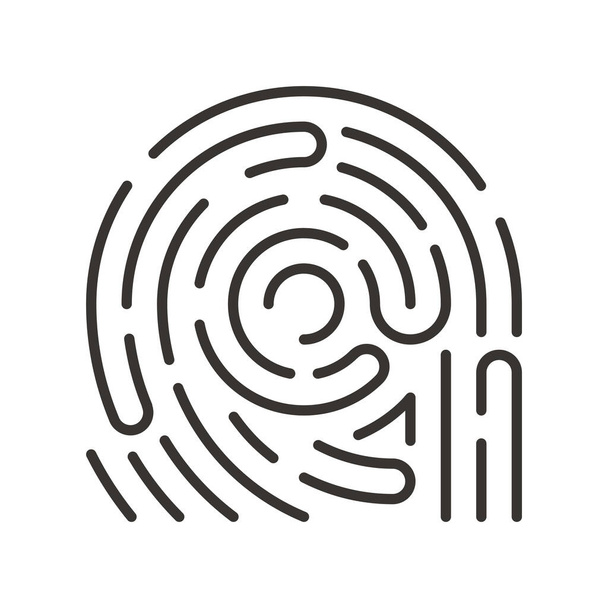 icono de huella digital biométrica en estilo Esquema - Vector, Imagen
