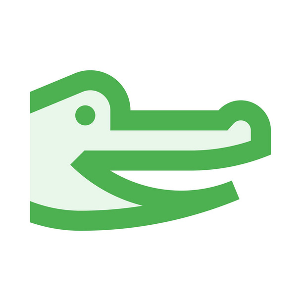 ikona krokodýla aligátora ve vyplněném stylu obrysu - Vektor, obrázek