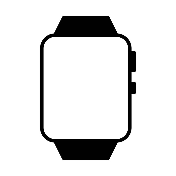 Apple icono del dispositivo de reloj de manzana en estilo sólido - Vector, imagen