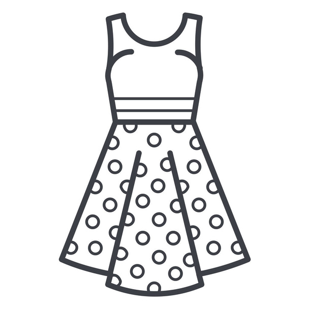 dots dress fashion icon in Outline style - Vector, Image