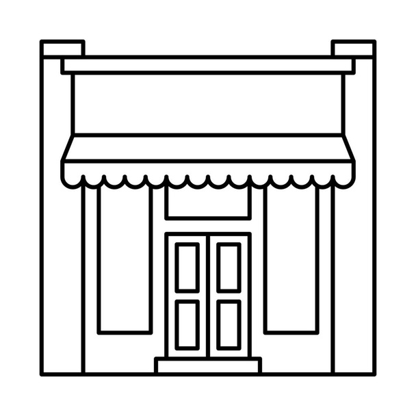 barbershop κτίριο ecommerce εικονίδιο σε στυλ περίγραμμα - Διάνυσμα, εικόνα