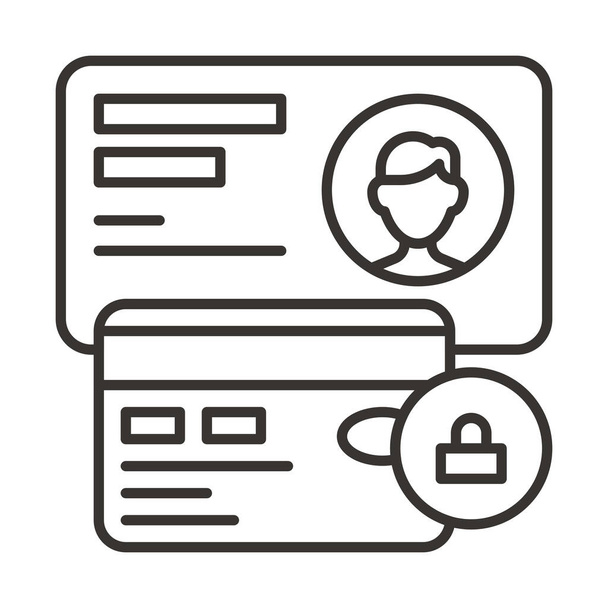 icono de crédito de tarjeta de cuenta en el estilo Esquema - Vector, imagen