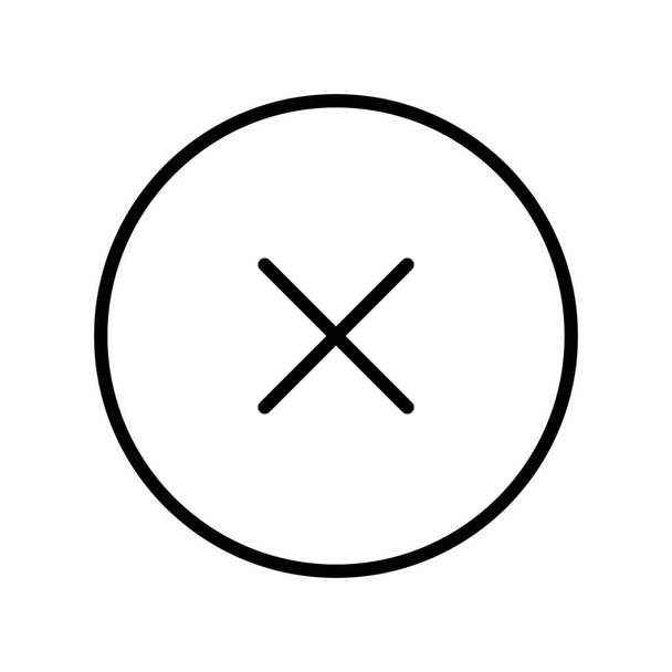 cancelar círculo cerrar icono en el estilo de esquema - Vector, Imagen