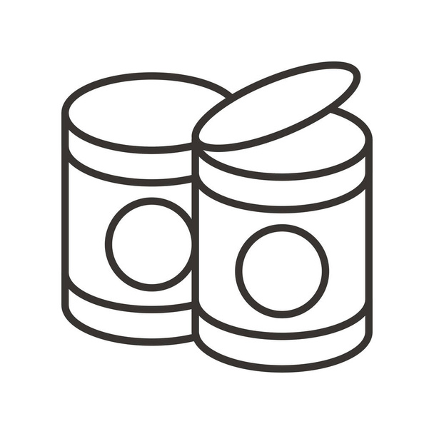 boîte boîte de conserve icône dans le style contour - Vecteur, image