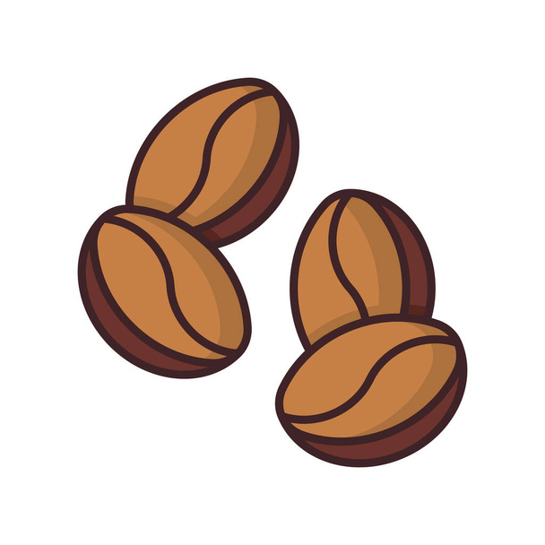 kávová zrna ikona kávová zrna v Plný obrys stylu - Vektor, obrázek