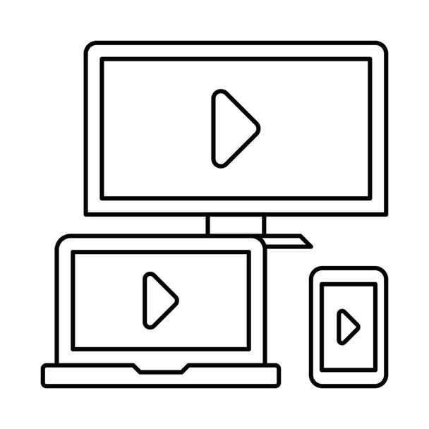 icono de desarrollo de diseño adaptativo en estilo Outline - Vector, Imagen