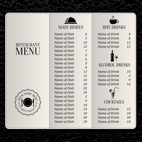 szablon menu restauracji - Wektor, obraz