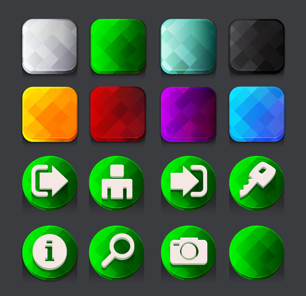 Green web icons collection - Vektor, kép