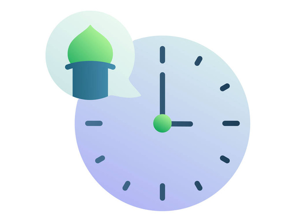 time callprayer adzan islam single isolated icon with smooth style vector illustration - Vector, imagen