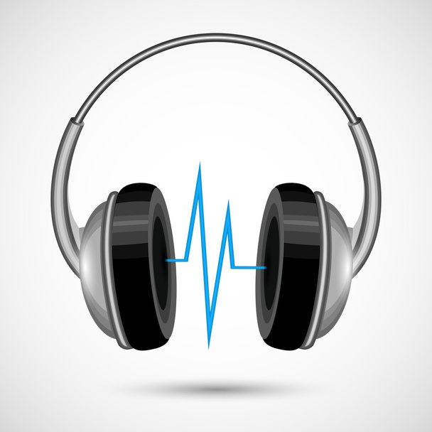fejhallgató és a soundwave poszter - Vektor, kép