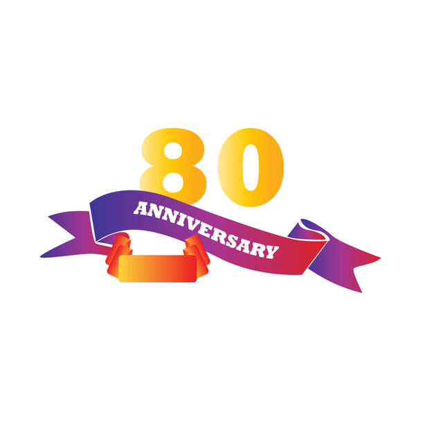 80 verjaardag viering vector template ontwerp illustratie - Vector, afbeelding
