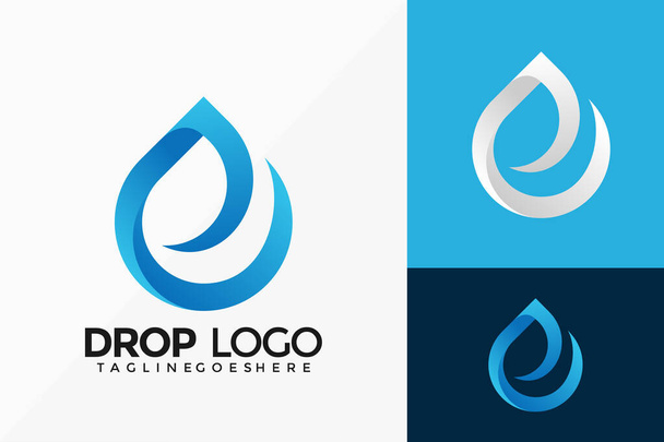 Letter E Drop Water Logo Vector Design. Abstract emblem, designs concept, logos, logotype element for template. - Vector, Image