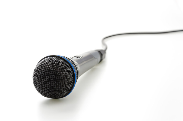 micrófono aislado en blanco - Foto, Imagen