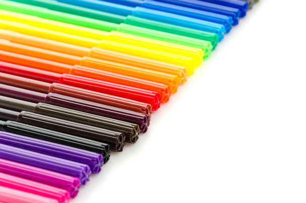 színes toll elszigetelt fehér background - Fotó, kép