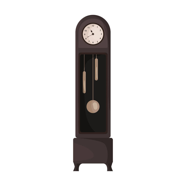 Starožitné hodiny izolované kreslené ikony. Vektorové ilustrace staré hodinky na bílém pozadí. Vektorové kreslené ilustrace ikona starožitné hodiny. - Vektor, obrázek