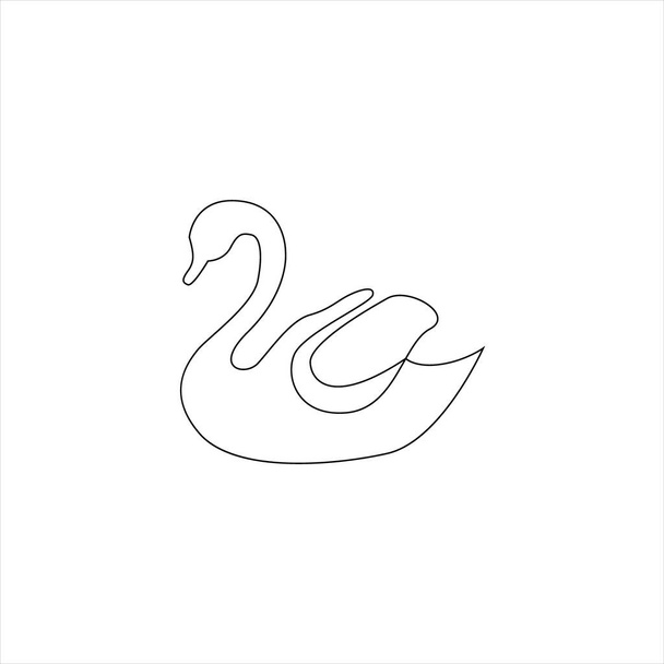 Minimalistic One Line Swan ή Goose Icon. Τατουάζ κύκνου σε γραμμή. Αγρότης πουλιά μία γραμμή χέρι σχέδιο συνεχή τέχνη εκτύπωσης, Διάνυσμα Εικονογράφηση. Δωρεάν σχέδιο μιας γραμμής του Κύκνου ή χήνας - Διάνυσμα, εικόνα