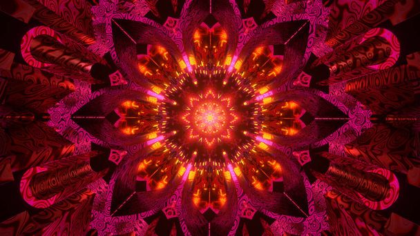 Tło Tapeta Ilustracja zdjęcie obraz cgi Mandala pętla z etnicznym zen święta geometria kwiat animacja ornament wzór dla wizualnej muzyki kolor wykonany w 3D cyfrowy - Zdjęcie, obraz