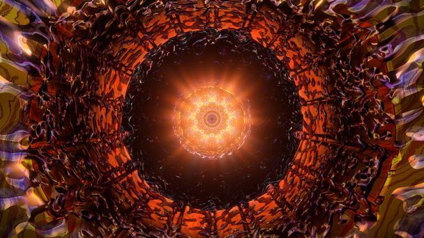 Achtergrond Wallpaper Illustratie foto afbeelding cgi Mandala lus met etnische zen heilige geometrie bloem animatie ornament patroon voor visuele muziek kleur gemaakt in 3d digitale - Foto, afbeelding