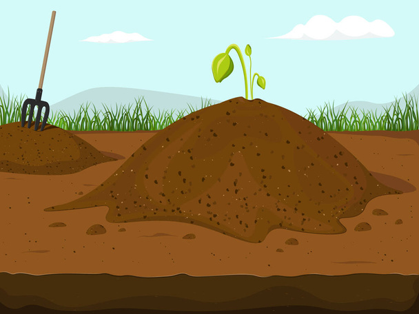 Hummus peat soil - Vector, Image