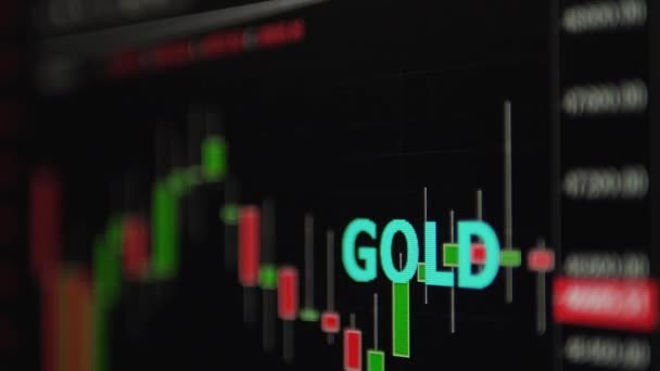 Gold stock market index graph - Footage, Video