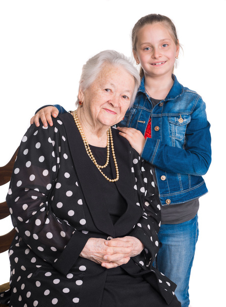 Grandmother and granddaughter - 写真・画像