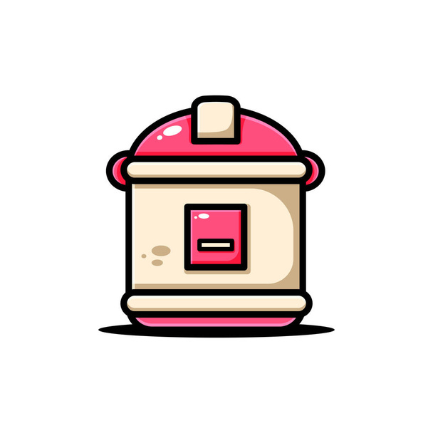 vector rice cooker illustration design. The rice cooker design with an outline is suitable for stickers, icons, mascots, logos, clip art, and other graphic purposes - Vector, Image