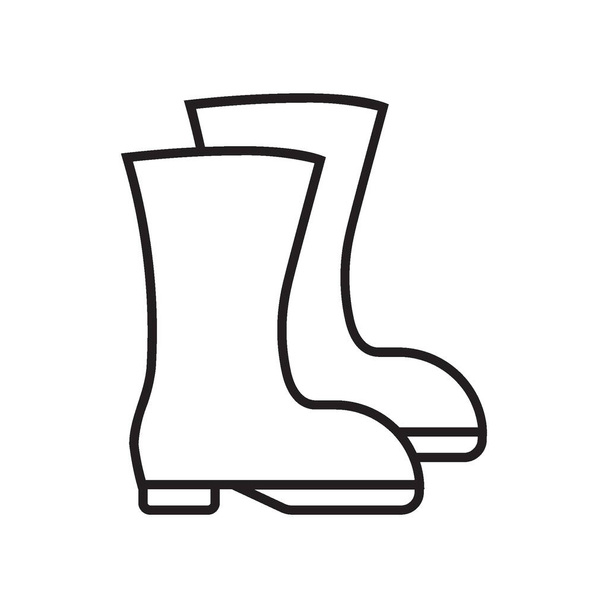 απλή γραμμική διανυσματική εικόνα σχέδιο αφηρημένο λογότυπο εικονίδιο μπότες καουτσούκ πόδια απομονωμένο μαύρο σε λευκό φόντο - Φωτογραφία, εικόνα