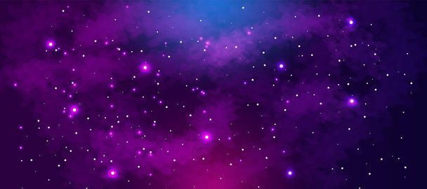 реальный фон галактики с облаками и звездами - Вектор,изображение