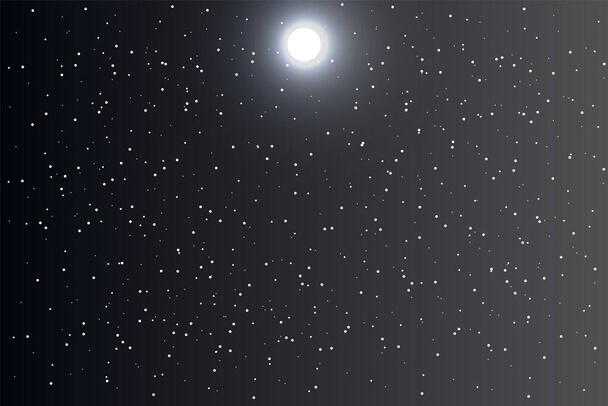 ay yıldızlı gece gökyüzü - Vektör, Görsel