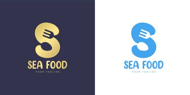 The letter S logo has a restaurant concept - Vector, Image
