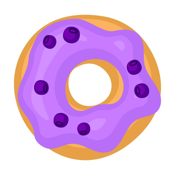 Donut cartoon vector illustratie van icon.Isolated illustratie cartoon van donut op witte achtergrond.Vector icoon van chocolade donut. - Vector, afbeelding