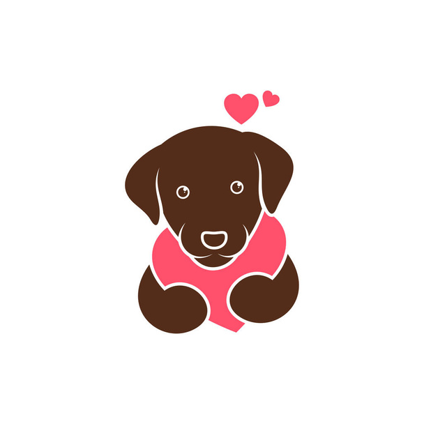 Love Dog logo ontwerp vector illustratie, Creative Dog logo ontwerp concept template, symbolen pictogrammen - Vector, afbeelding