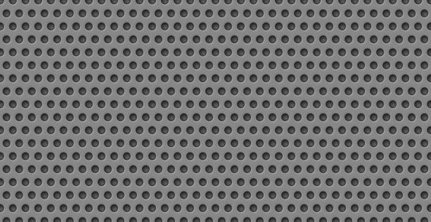 Cinza fundo perfurado, muitos dos mesmos buracos - ilustração vetorial - Vetor, Imagem