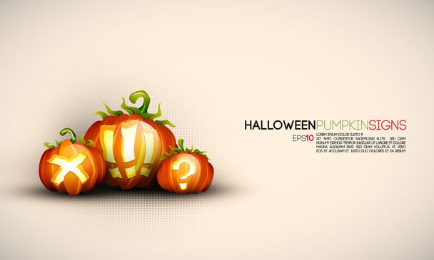 Halloween Pumpkin Signs - Vector, Image